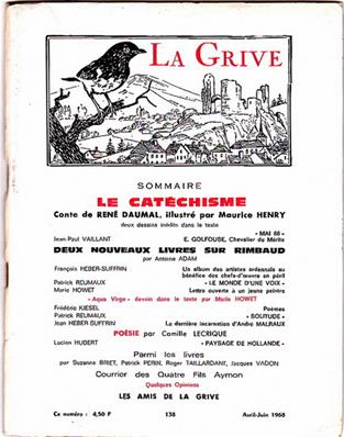 La Grive N° 138, avril 1968