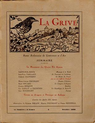 La Grive N° 5, octobre 1929