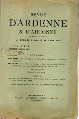 Revue d'Ardenne et d'Argonne 1907 N° 1 / 2