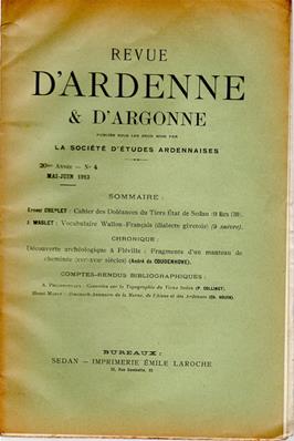Revue d'Ardenne et d'Argonne 1913 N° 4
