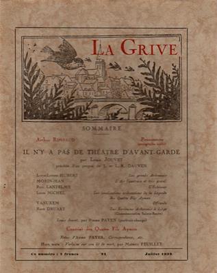 La Grive N° 21 juillet 1933