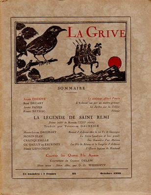 La Grive N° 22, octobre 1933