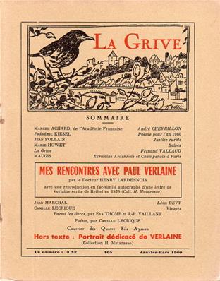 La Grive N° 105, janvier 1960