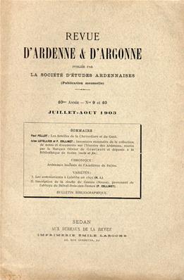Revue d'Ardenne et d'Argonne 1903 N° 9 / 10
