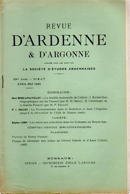 Revue d'Ardenne et d'Argonne 1906 N° 6 / 7