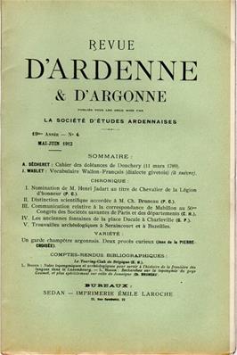 Revue d'Ardenne et d'Argonne 1912 N° 4