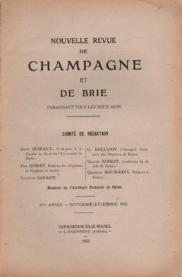 Nouvelle revue de Champagne et de Brie novembre décembre 1925 