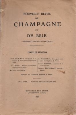 Nouvelle revue de Champagne et de Brie janvier 1926