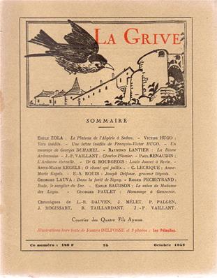 La Grive N° 75, octobre 1952