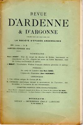 Revue d'Ardenne et d'Argonne 1912 N° 2