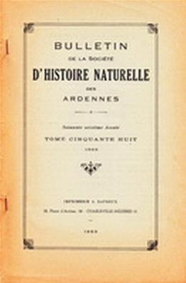 Bulletin de la Société d'histoire naturelle des Ardennes N° 58