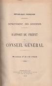 Rapport du préfet au Conseil Général des Ardennes 1923