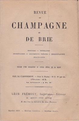 Revue de Champagne et de Brie octobre 1891