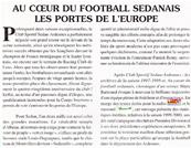 Au coeur du football sedanais les portes de l'Europe