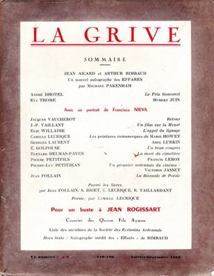 La Grive N° 119.120, juillet-décembre 1963