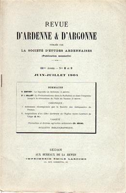 Revue d'Ardenne et d'Argonne 1904 N° 8 / 9