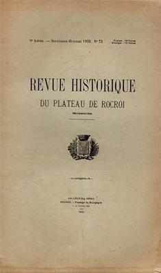 Revue Historique du Plateau de Rocroi N° 72