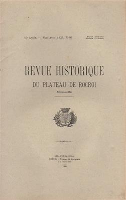 Revue historique du plateau de Rocroi N° 93