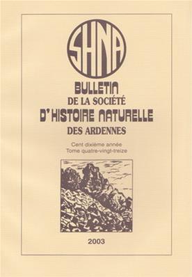 Bulletin de la Société d'Histoire Naturelle des Ardennes N° 93