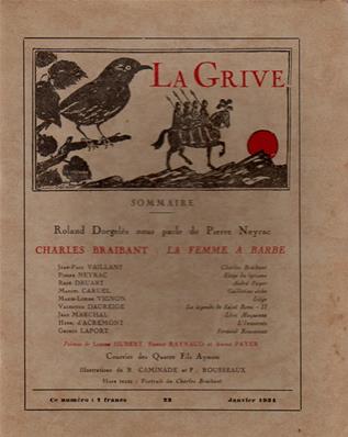 La Grive N° 23 janvier 1934