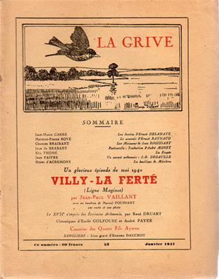 La Grive N° 52, janvier 1947