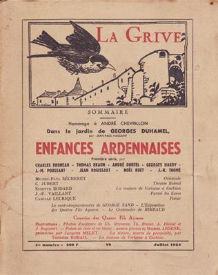 La Grive N° 82, juillet 1954