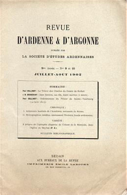 Revue d'Ardenne et d'Argonne 1902 N° 9 / 10