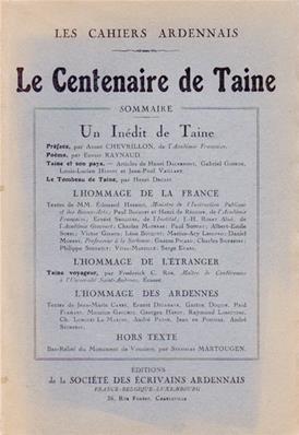 Le centenaire de Taine