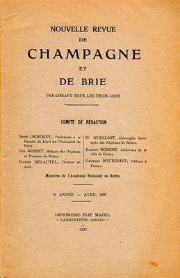 Nouvelle Revue de Champagne et de Brie avril 1927