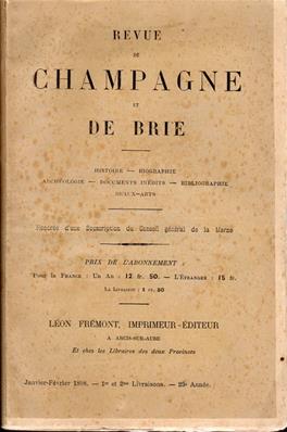 Revue de Champagne et de Brie janvier février 1898