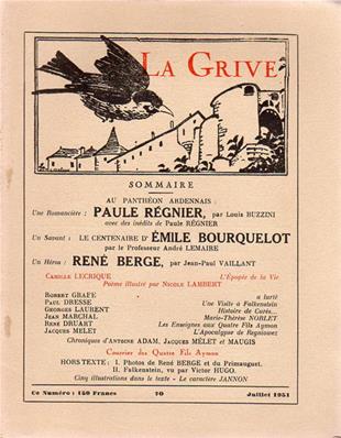 La Grive N° 70, juillet 1951