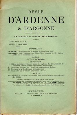 Revue d'Ardenne et d'Argonne 1909 N° 5