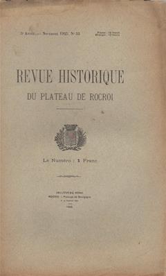 Revue Historique du Plateau de Rocroi N° 33
