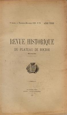 Revue Historique du Plateau de Rocroi N° 73