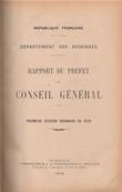 Rapport du préfet au Conseil Général des Ardennes 1926