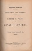 Rapport du prfet au Conseil Gnral des Ardennes 1926