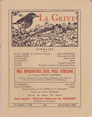 La Grive N° 105 édition de luxe