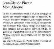 Mont Afrique, Jean Claude Pirotte