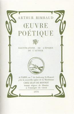 Oeuvre poétique, Arthur Rimbaud