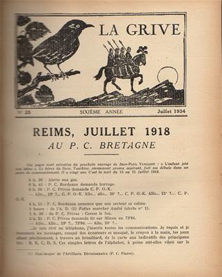 La Grive N° 25 à 36, 1934-1937