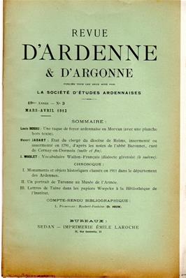 Revue d'Ardenne et d'Argonne 1912 N° 3