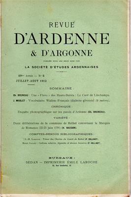 Revue d'Ardenne et d'Argonne 1912 N° 5