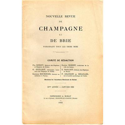 Nouvelle Revue de Champagne et de Brie janvier 1932