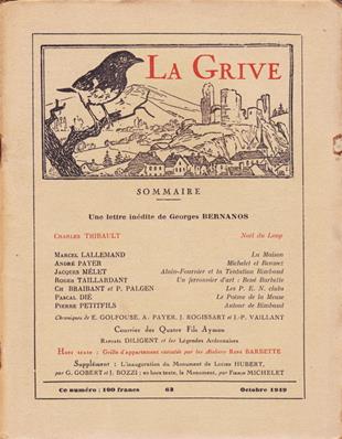 La Grive N° 63, octobre 1949