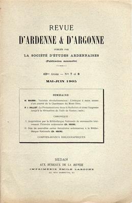 Revue d'Ardenne et d'Argonne 1905 N° 7 / 8