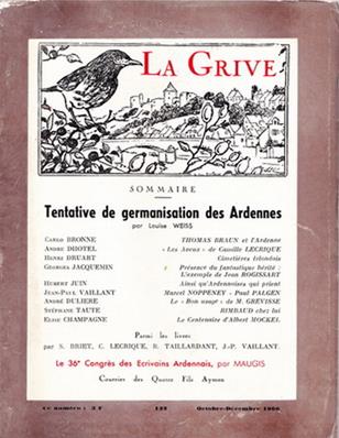 La Grive N° 132, octobre 1966