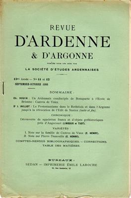 Revue d'Ardenne et d'Argonne 1906 N° 11 / 12
