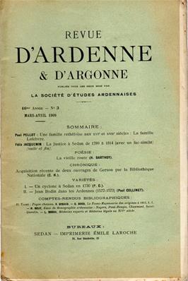 Revue d'Ardenne et d'Argonne 1909 N° 3