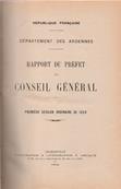 Rapport du Préfet au Conseil général des Ardennes 1929