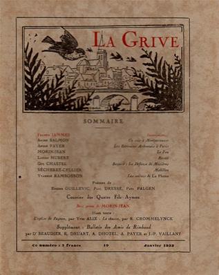 la Grive N° 19, janvier 1933